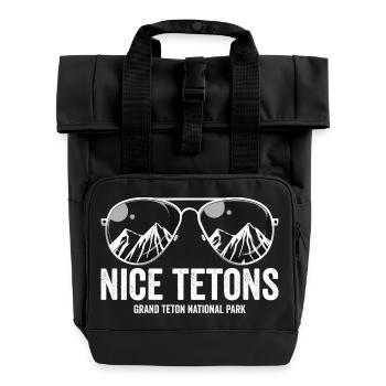 Schöne Tetons, Grand-Teton-Nationalpark, Grand Tet - Rolltop Rucksack mit zwei Griffen - Schwarz - Vorne