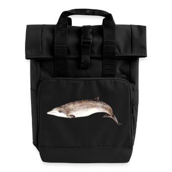 Zifio - Beaked whales - Baleine à bec - Roll Top Backpack with Two Handles - black - Front
