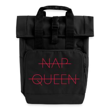 Nap Queen - Roll Top Backpack with Two Handles - black - Front