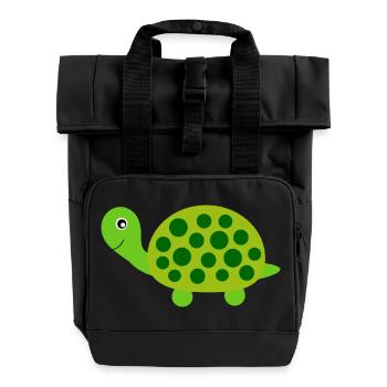 Schildkröten Schildkröten - Rolltop Rucksack mit zwei Griffen - Schwarz - Vorne