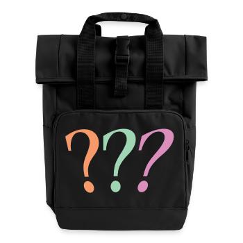 Question mark - Roll Top Backpack with Two Handles - black - Front