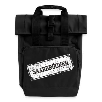 Conception du logo de la ville de Sarrebruck - Sac à dos Roll Top à deux anses - noir - Devant