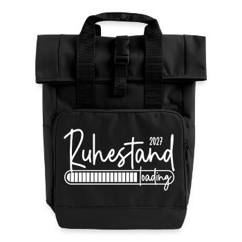 Ruhestand 2027 loading - Rolltop Rucksack mit zwei Griffen - Schwarz - Vorne