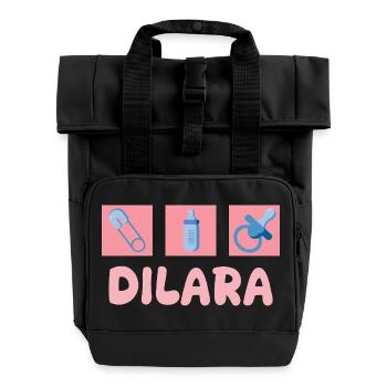 Pacifier Dilara - Roll Top Backpack with Two Handles - black - Front