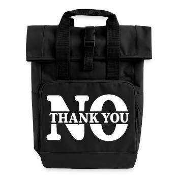 No Thank You - Rolltop Rucksack mit zwei Griffen - Schwarz - Vorne