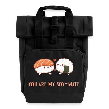 Duo amour de sushi Soja âme sœur - Sac à dos Roll Top à deux anses - noir - Devant