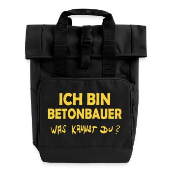 Occupation Concrete Worker - Roll Top Backpack with Two Handles - black - Front