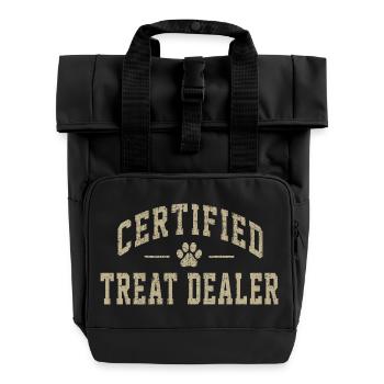 Vendeur certifié de friandises - Sac à dos Roll Top à deux anses - noir - Devant