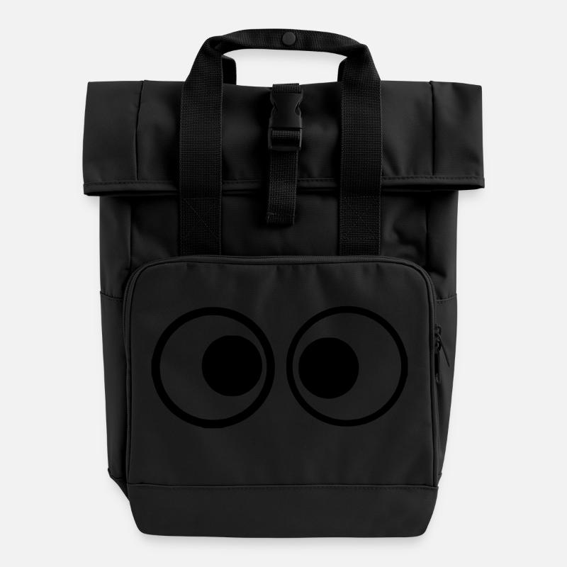 Augen 1 - Rolltop Rucksack mit zwei Griffen - Schwarz