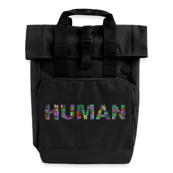 Mensch Human Race - Rolltop Rucksack mit zwei Griffen - Schwarz - Vorne