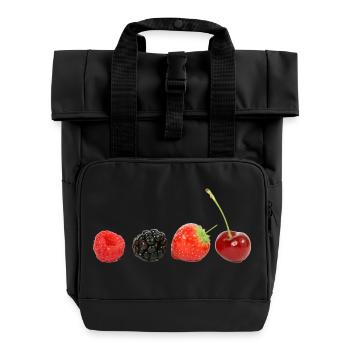 Delicious berries - Roll Top Backpack with Two Handles - black - Front