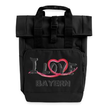 Bayern - Rolltop Rucksack mit zwei Griffen - Schwarz - Vorne