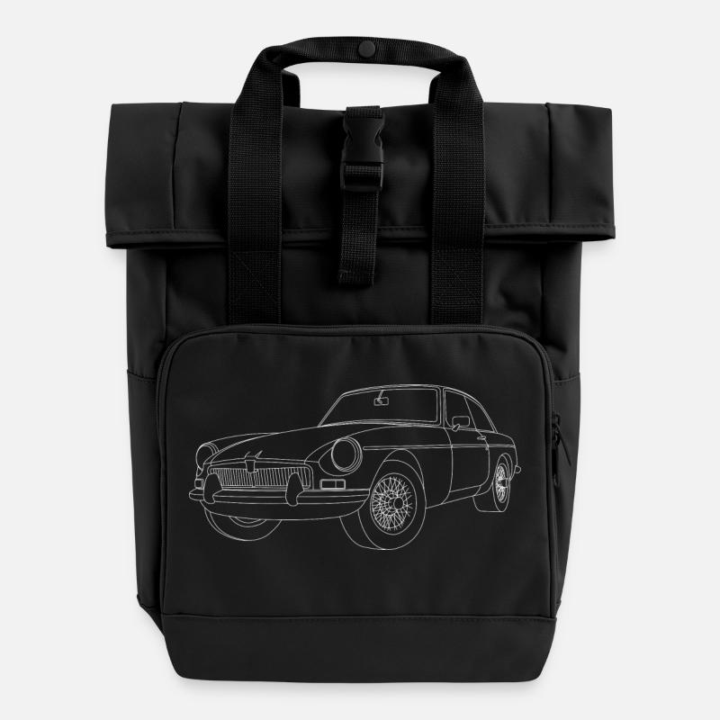 MGB weiß - Rolltop Rucksack mit zwei Griffen - Schwarz