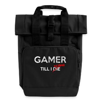 Gamer till I respawn - Roll Top Backpack with Two Handles - black - Front