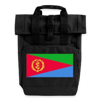 Eritrea Flag - Roll Top Backpack with Two Handles - black - Front