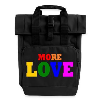 More love - Roll Top Backpack with Two Handles - black - Front