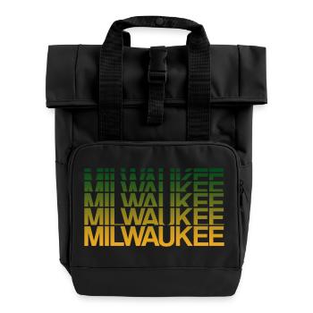 Milwaukee Gradient Blockprint - Rolltop Rucksack mit zwei Griffen - Schwarz - Vorne