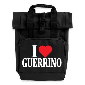 name t-shirt I love Guerrino t-shirt gift idea - Roll Top Backpack with Two Handles - black - Front