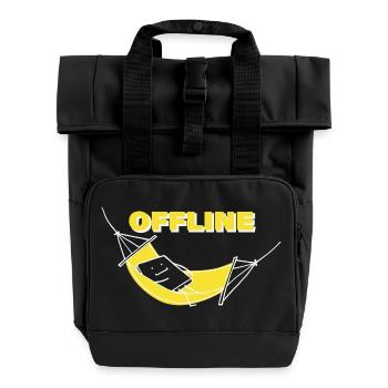 OFFLINE - Roll Top Backpack with Two Handles - black - Front