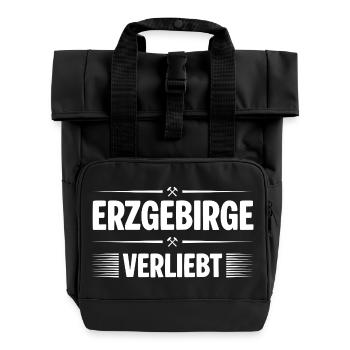 Erzgebirge Verliebt - Rolltop Rucksack mit zwei Griffen - Schwarz - Vorne