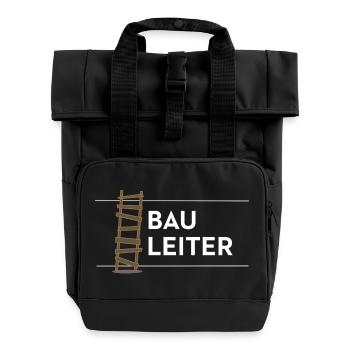 Construction Supervisor – Funny Construction Worker Pun - Roll Top Backpack with Two Handles - black - Front