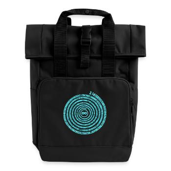 Irrational Number Pi Symbol Infinity Helix - Roll Top Backpack with Two Handles - black - Front