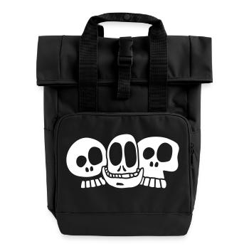 the skulls - Roll Top Backpack with Two Handles - black - Front