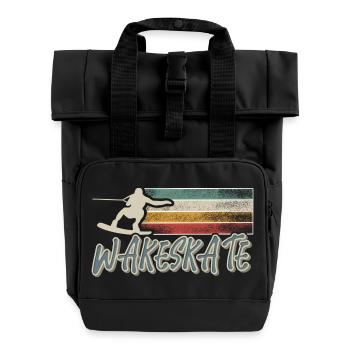 Wakeskaten Wakeskating Wakeskater Wakeboard - Sac à dos Roll Top à deux anses - noir - Devant