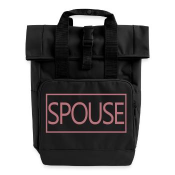 Couple jumelé conjoint hommes et femmes Jour de mariage - Sac à dos Roll Top à deux anses - noir - Devant