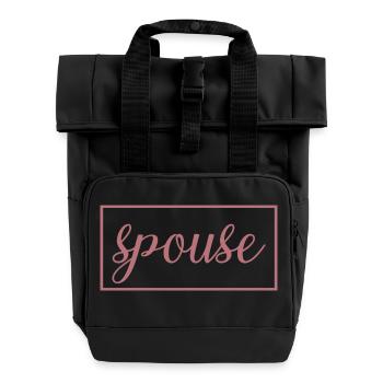 Couple jumelé conjoint hommes et femmes Jour de mariage - Sac à dos Roll Top à deux anses - noir - Devant