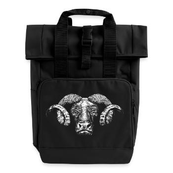 Minotaurus / Kopf - Rolltop Rucksack mit zwei Griffen - Schwarz - Vorne