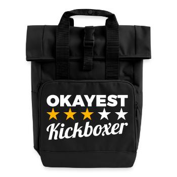 Average kickboxer - Roll Top Backpack with Two Handles - black - Front