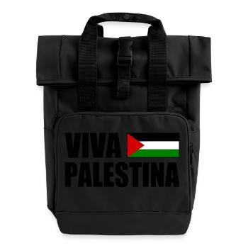 Viva palestina - Roll Top Backpack with Two Handles - black - Front