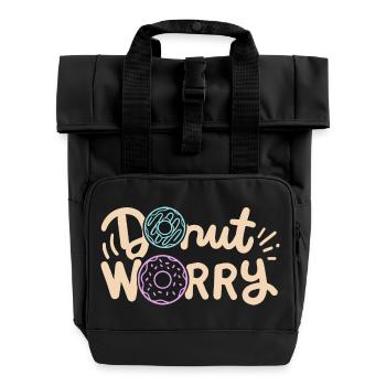 Donut inspirierender Donut - Rolltop Rucksack mit zwei Griffen - Schwarz - Vorne