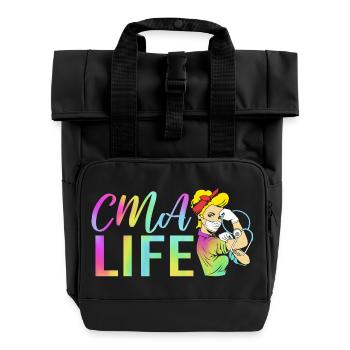 Medical Physician MFA - Roll Top Backpack with Two Handles - black - Front