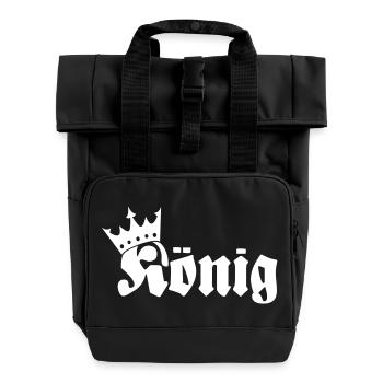 König - Rolltop Rucksack mit zwei Griffen - Schwarz - Vorne
