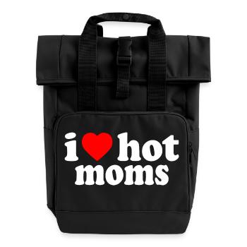 I love hot moms - Rolltop Rucksack mit zwei Griffen - Schwarz - Vorne