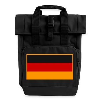 German flag in vintage design - Roll Top Backpack with Two Handles - black - Front
