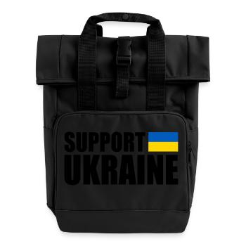Support ukraine - Rolltop Rucksack mit zwei Griffen - Schwarz - Vorne