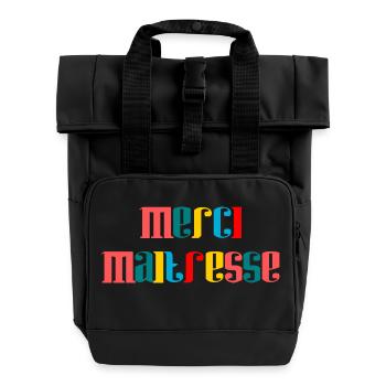 VIELEN DANK. GELIEBTE - Rolltop Rucksack mit zwei Griffen - Schwarz - Vorne