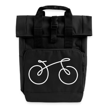 Fahrrad - Rolltop Rucksack mit zwei Griffen - Schwarz - Vorne