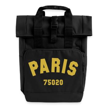 20e arrondissement de PARIS - Sac à dos Roll Top à deux anses - noir - Devant
