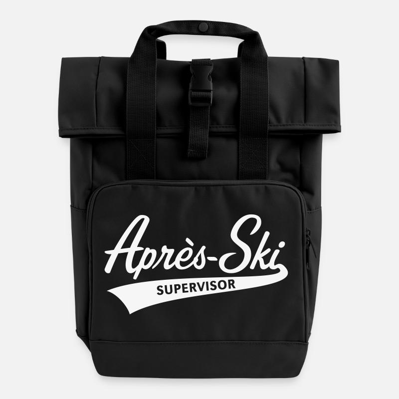 Après-Ski – Supervisor (Schriftzug Apres Ski / W) - Rolltop Rucksack mit zwei Griffen - Schwarz