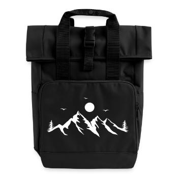 Mountains - Roll Top Backpack with Two Handles - black - Front