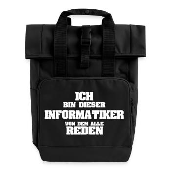 Arbeit Informatiker - Rolltop Rucksack mit zwei Griffen - Schwarz - Vorne