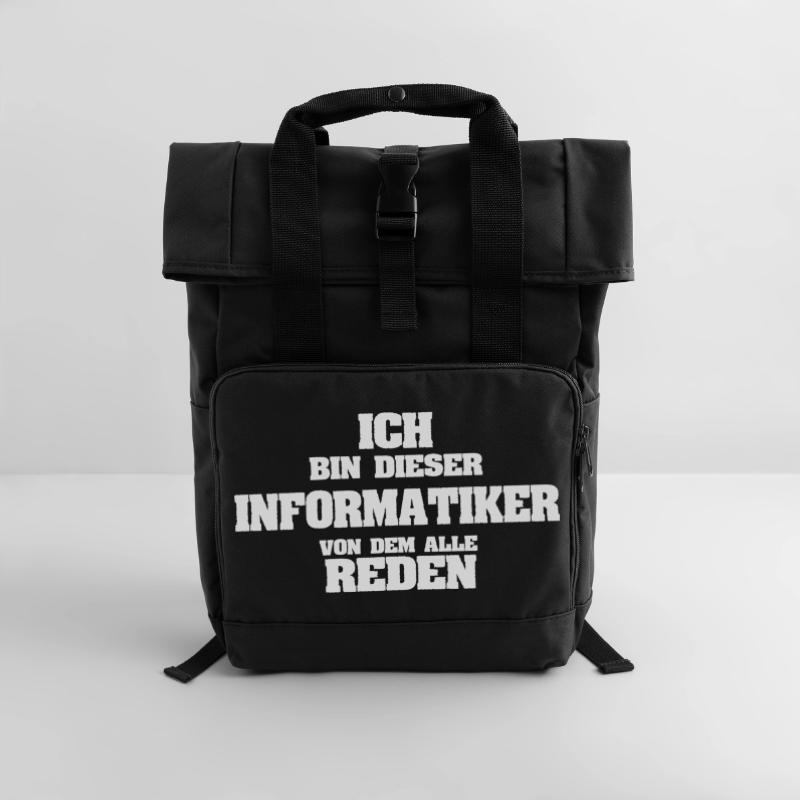 Work Computer Scientist Roll Top Backpack with Two Handles