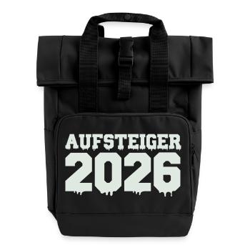 Aufsteiger 2026 Motiv - Rolltop Rucksack mit zwei Griffen - Schwarz - Vorne