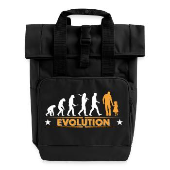 Père et fille - evolution - orange/blanc - Sac à dos Roll Top à deux anses - noir - Devant