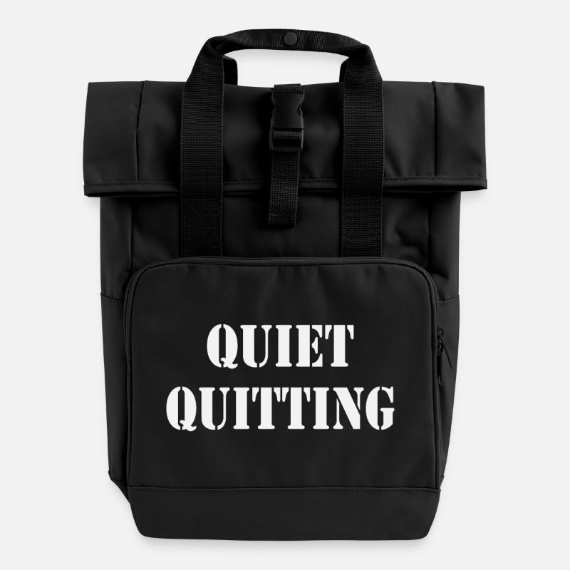 Quiet quitting - Innere Kündigung - Rolltop Rucksack mit zwei Griffen - Schwarz