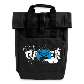 Gamer Splash Controller - Rolltop Rucksack mit zwei Griffen - Schwarz - Vorne